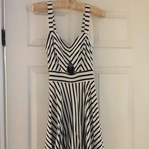 Black & White Striped Babydoll Dress